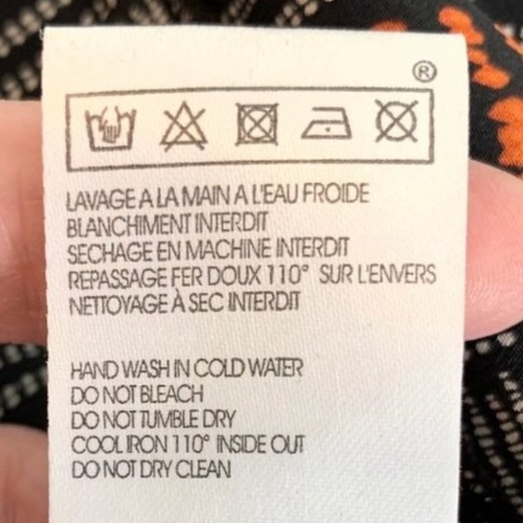 Maje Solene Silk V-Neck Mini Dress Dolan Sleeve Orange Black Size Small - Picture 3 of 9